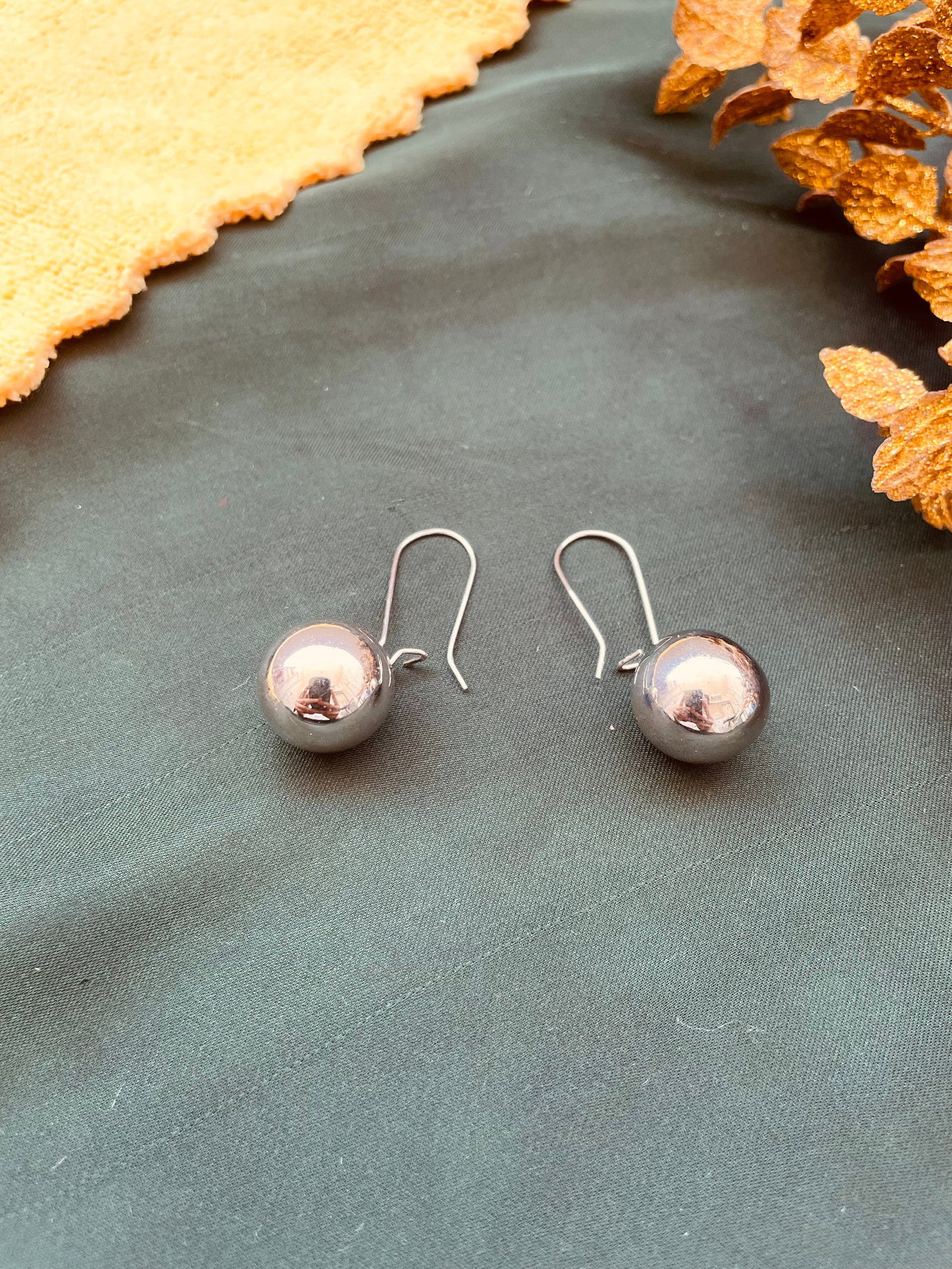 Sterling silver ball drop earrings