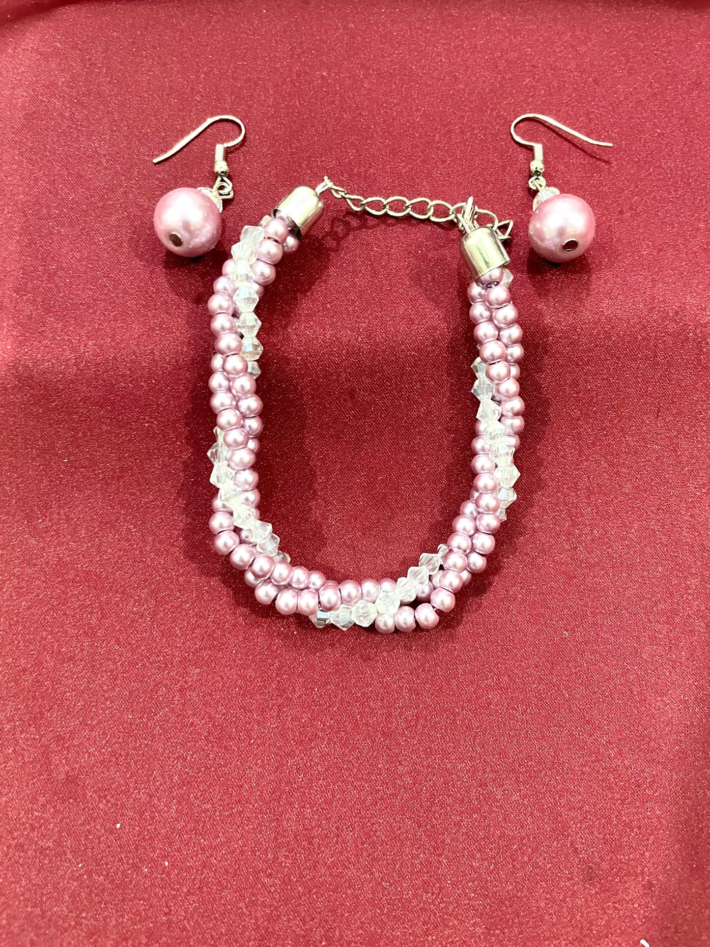 Pearl beads bracelet with earring for all ages