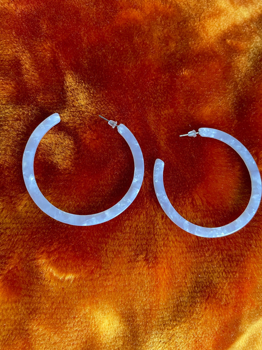 White metal Hoop Earing