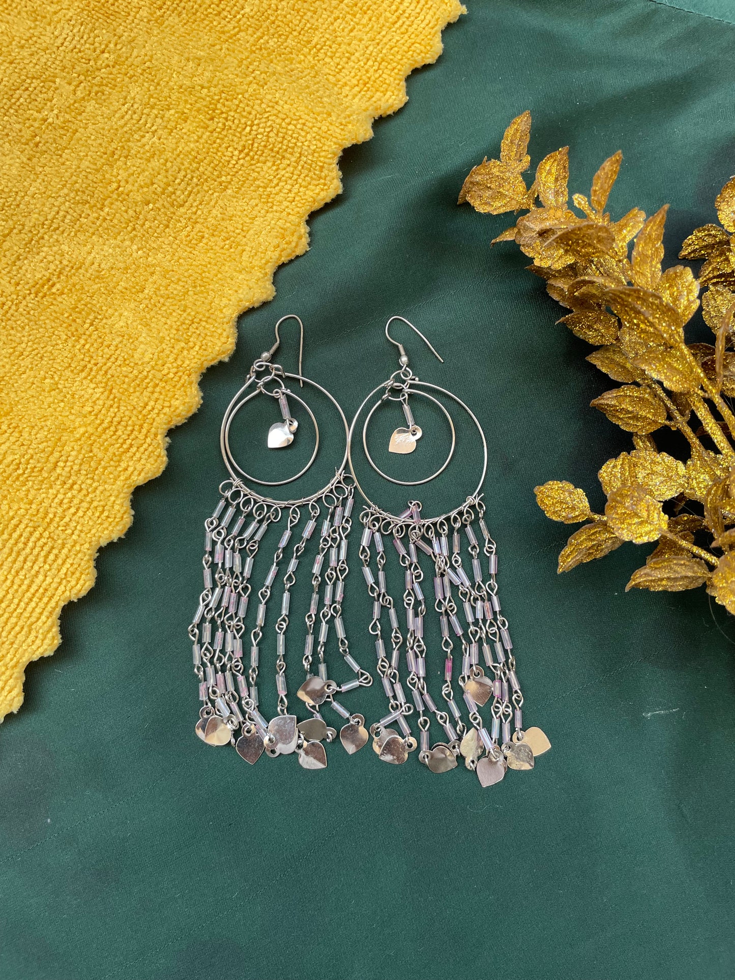 Silver tassal drop earing