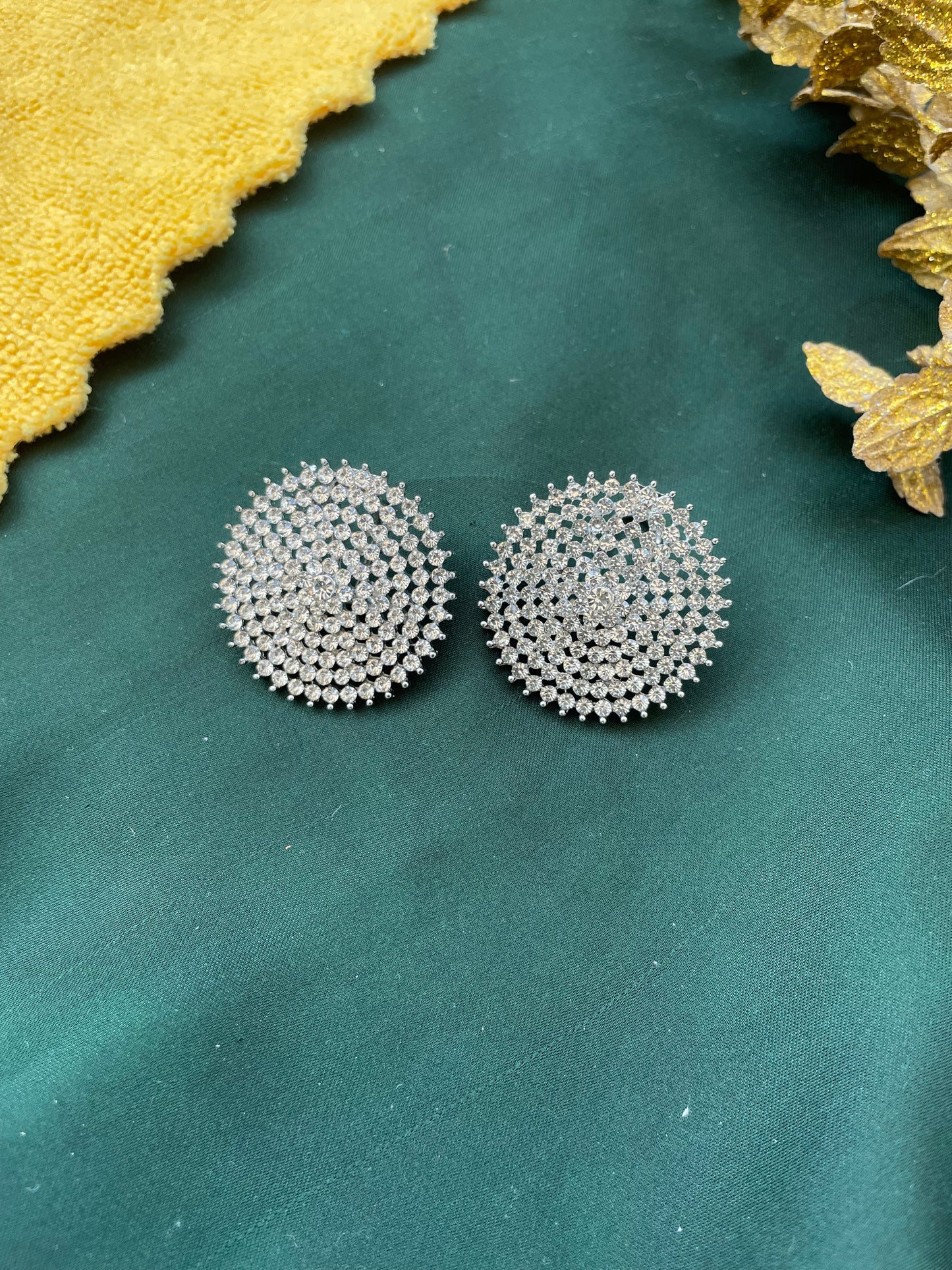 Diamond cluster cocktail earring pair