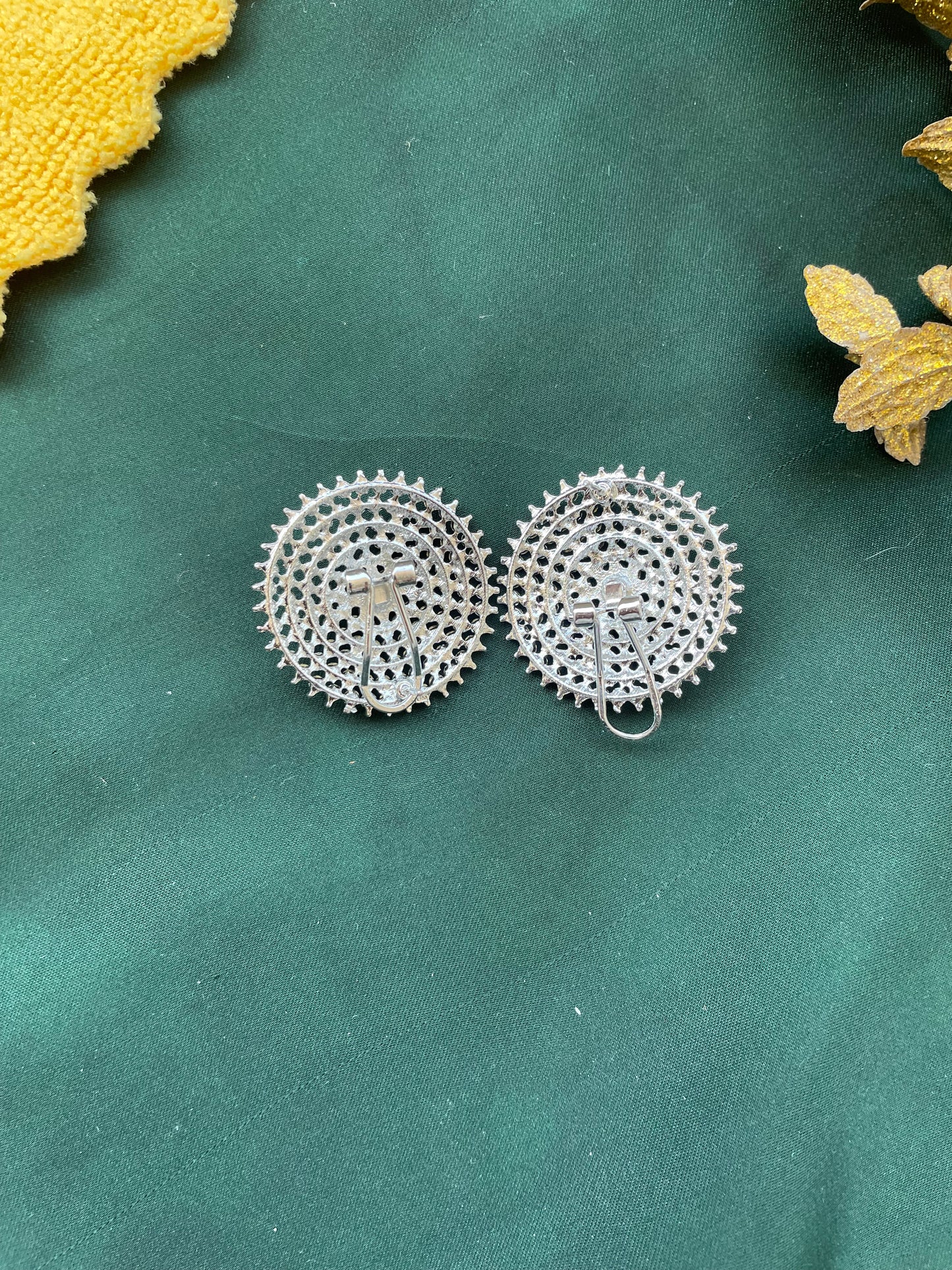 Diamond cluster cocktail earring pair