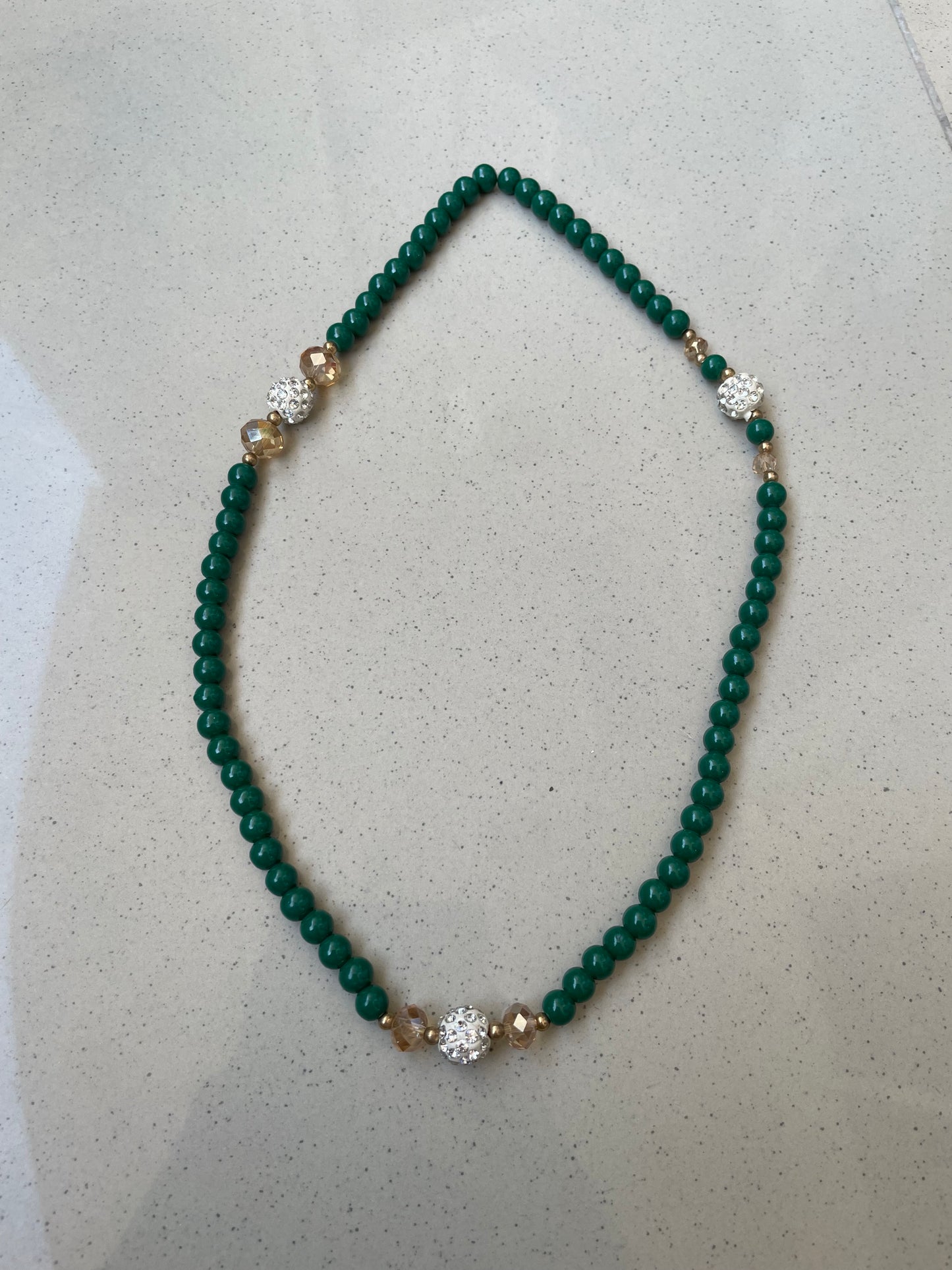 Green Stone Necklace Maala