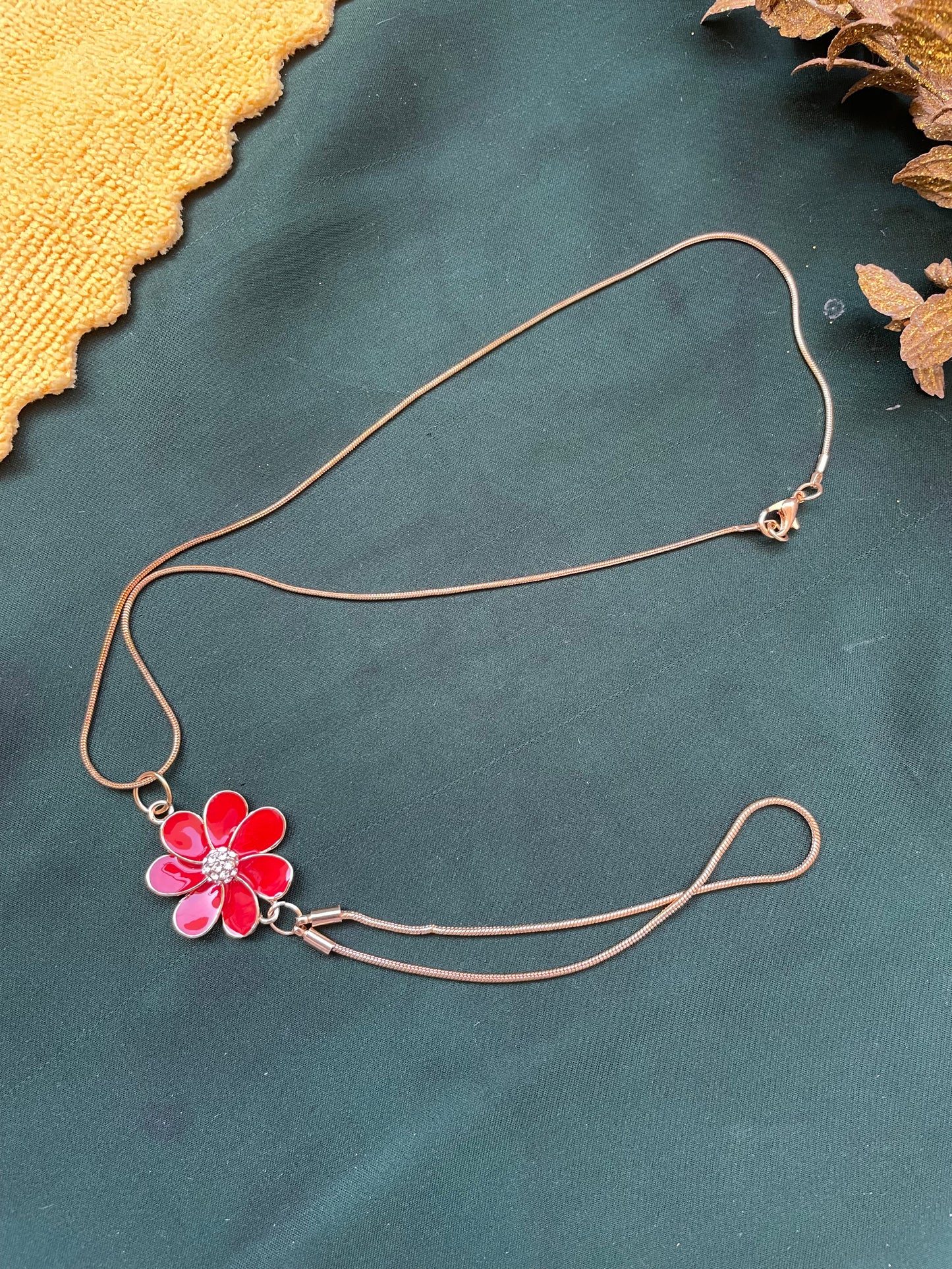 Floral Pendant with golden chain Malaa