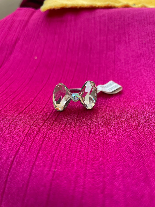 Butterfly crystal stone ring