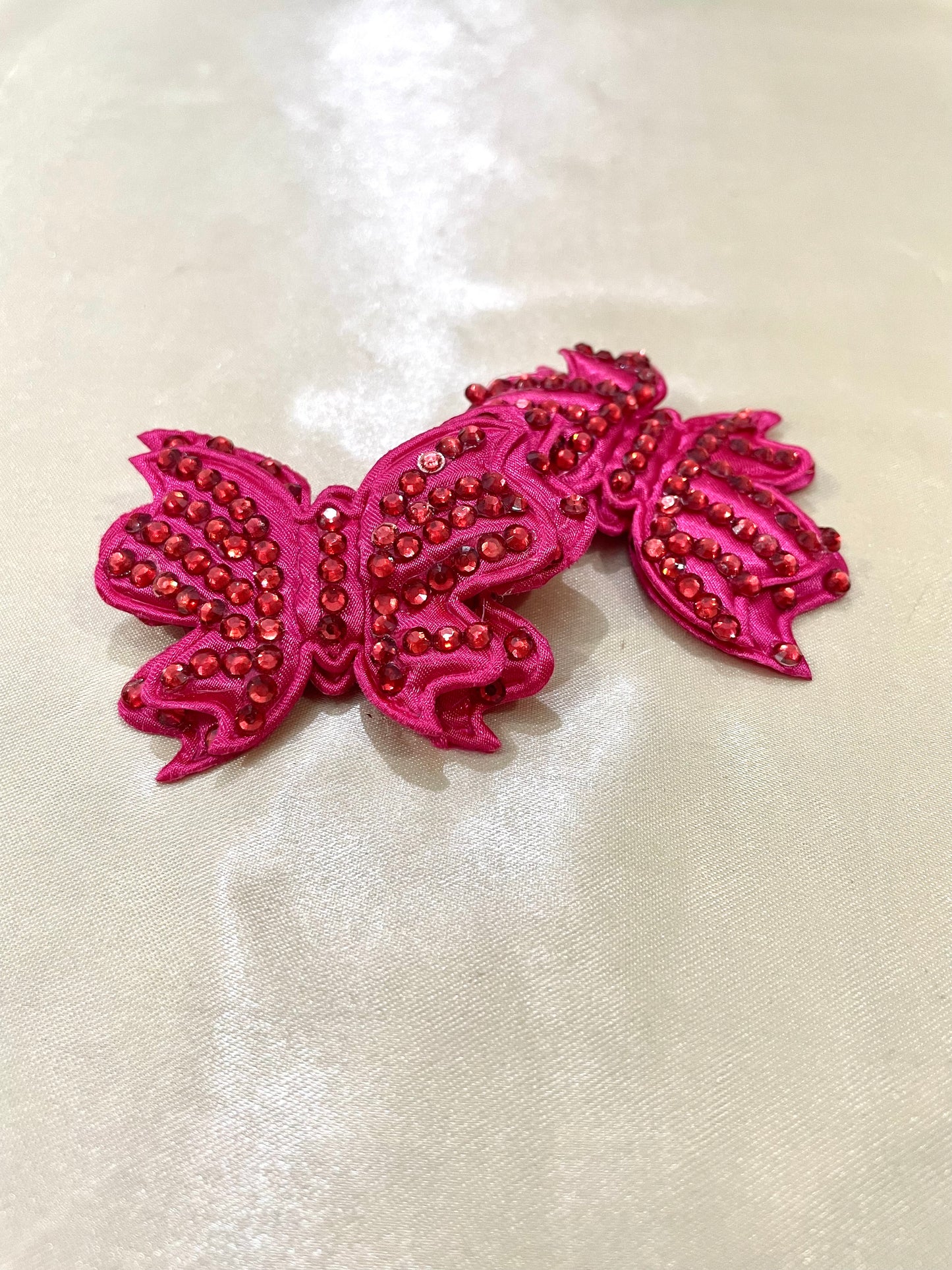 Double Layered Butterfly Hair Clip bead work pair