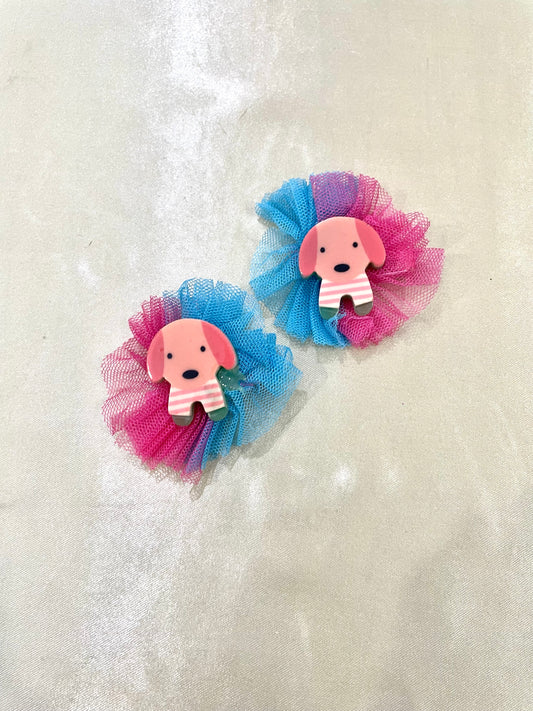 Pink and blue Baby Hair clip pair