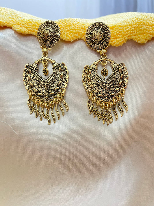 Trending Bell tasal Dark Golden Vintage Jhumkay