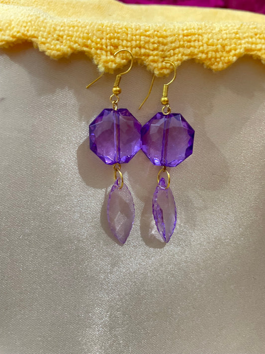 Gypsy style purple dangling Earrings