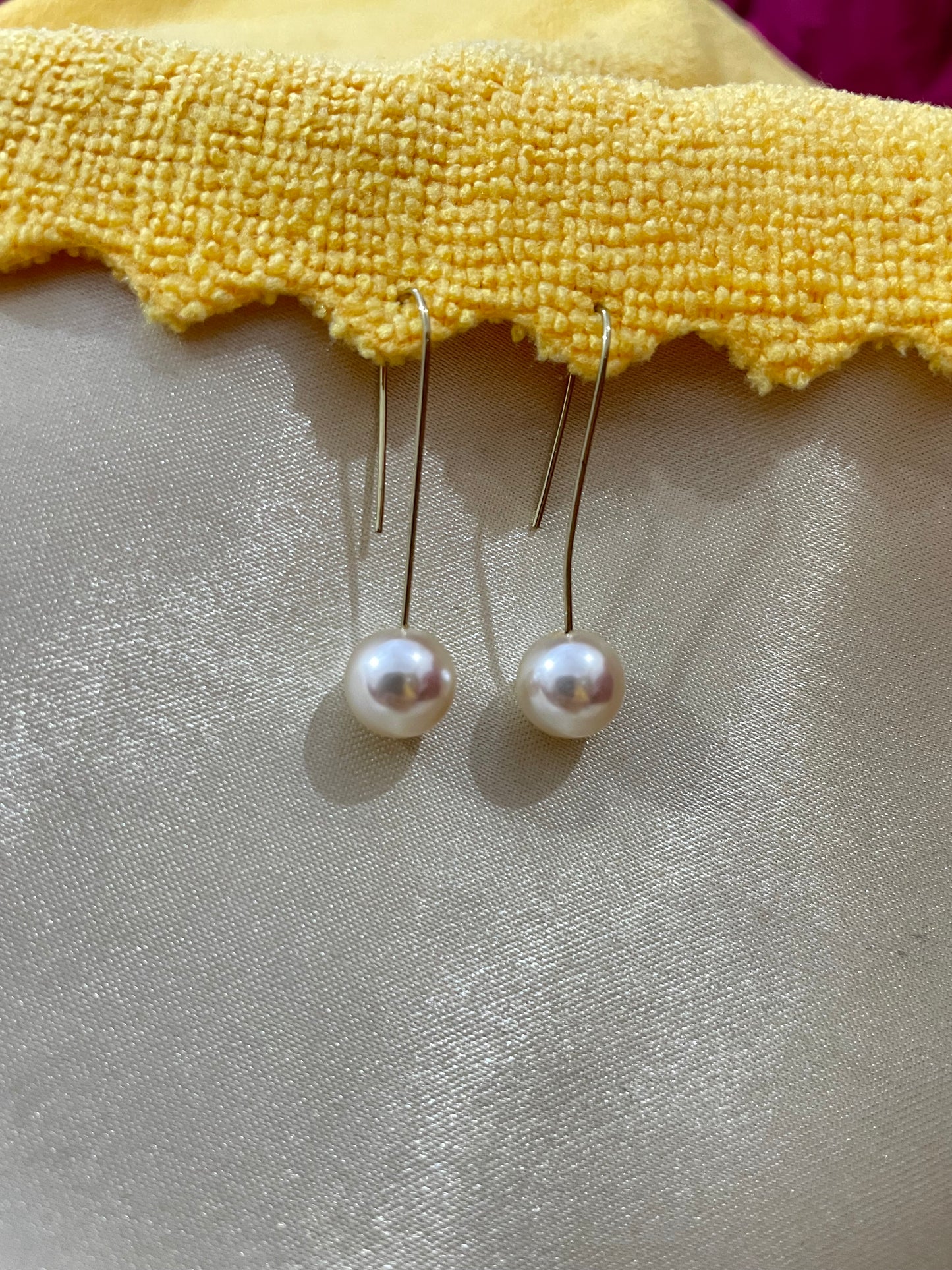 korean style golden lolipop pearl ball drop earring