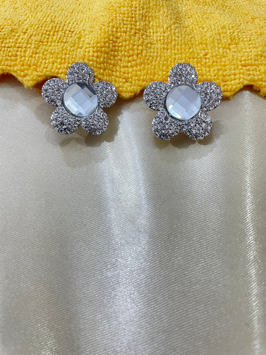 Diamond cluster cocktail earring pair