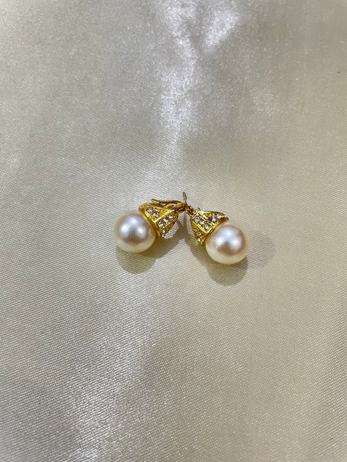 white golden Double sided ear studs